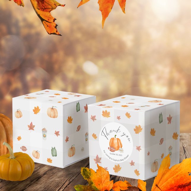 Fall Baby Shower, Gender Neutral, Pumpkin Favor Boxes (Creator Uploaded)