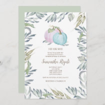 Fall Baby Shower Gender Reveal Pumpkin Invitation