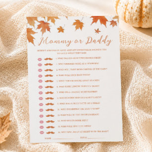Fall Baby Shower Guess Who Game Card