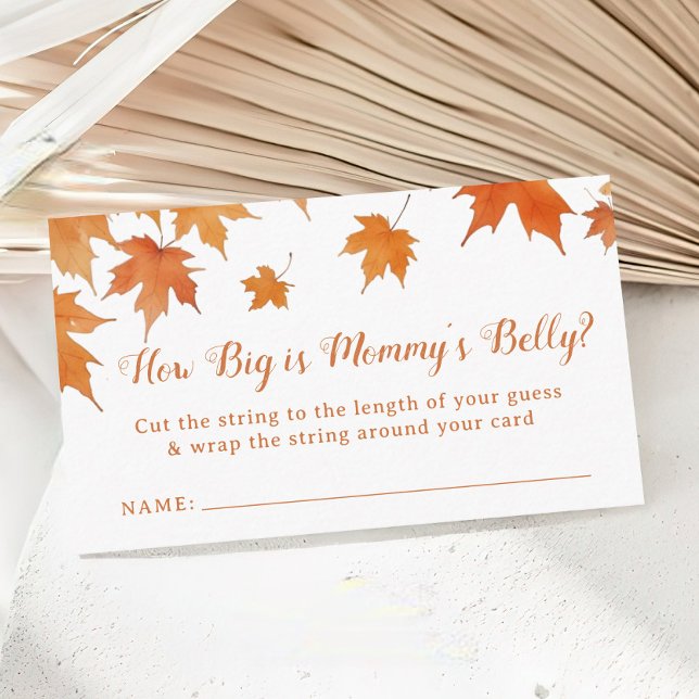 Fall Baby Shower How Big is Her Belly Game Enclosure Card (Creator Uploaded)