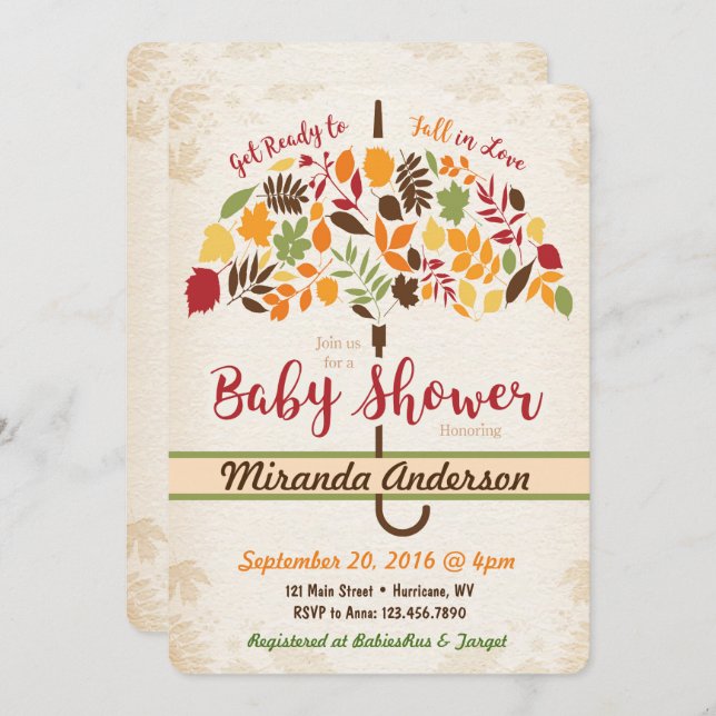 Fall Baby Shower Invitation (Front/Back)