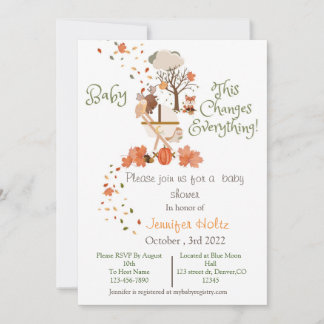 Fall baby shower invitation 