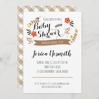 Fall Baby Shower Invitation by goskell at Zazzle