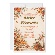 Fall Baby Shower Invitation Little Pumpkin