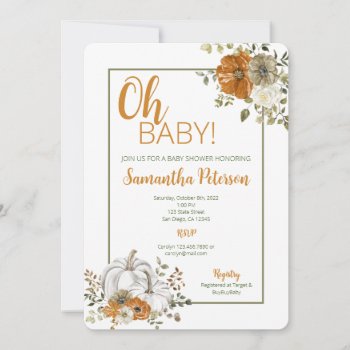 Fall Baby Shower Invitation Neutral Fall Colors by Pixabelle at Zazzle