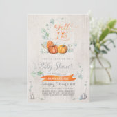 Fall Baby Shower Invitations - Autumn Pumpkins (Standing Front)