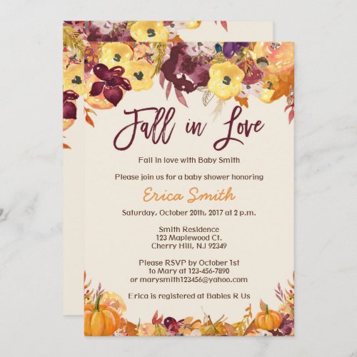 Fall Baby Shower Invitations _ Fall in Love