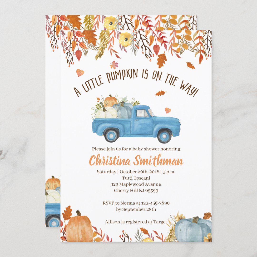 Fall Baby Shower Invitations For A Boy | Zazzle