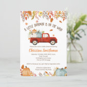 Fall Baby Shower Invitations for a Boy (Standing Front)