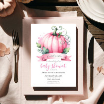 Fall Baby Shower Invitations Little Pumpkin Girl