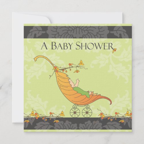 Fall Baby Shower | Leaf Carriage Announcement
