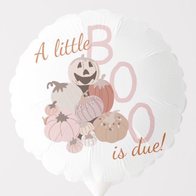 Fall Baby Shower Little Boo Pumpkin  Balloon (Front)