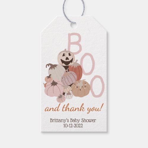 Fall Baby Shower Little Boo Pumpkin Gift Tags