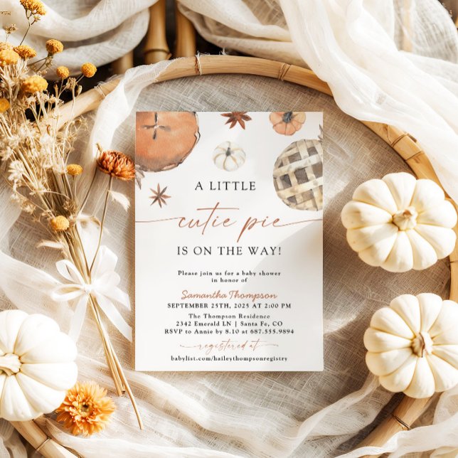 Fall Baby Shower | Little Cutie Pie Invitation (Creator Uploaded)
