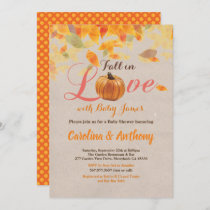 Fall baby shower little pumpkin burlap rustic invitation