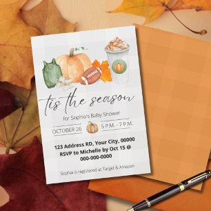 Fall Baby Shower, Little Pumpkin, Gender Neutral Invitation