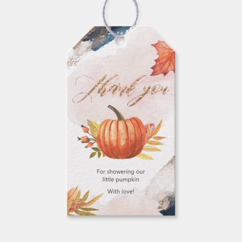 Fall Baby Shower Little Pumpkin Thank You Tag