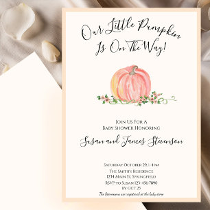 Fall Baby Shower Little Pumpkin Themed Invitation