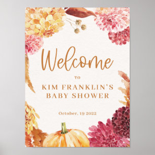 Fall Baby Shower Little Pumpkin Welcome Sign