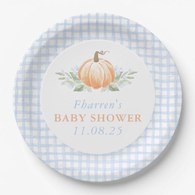 Fall Baby Shower Napkins | Pumpkin Paper Plates (Front)