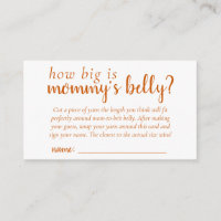 Fall Baby Shower | Orange How Big is Mommys Belly Enclosure Card