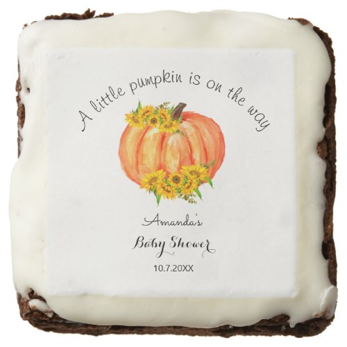 Fall Baby Shower Orange Pumpkin  Brownie