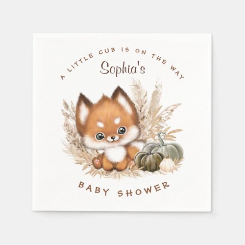 Fall Baby Shower Paper  Party Napkins