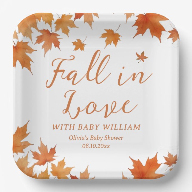 Fall Baby Shower  Paper Plates (Front)