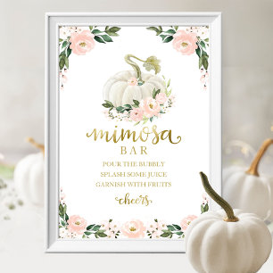 Fall Baby Shower Pink Gold Mimosa Bar Sign