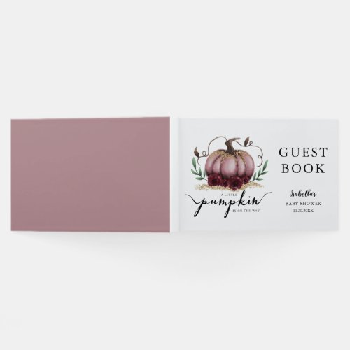 Fall Baby Shower Pink Little Pumpkin Guest Book