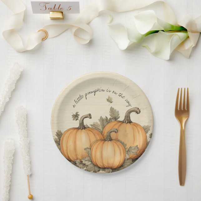 Fall Baby Shower Pumpkin Patch  Paper Plates (Wedding)