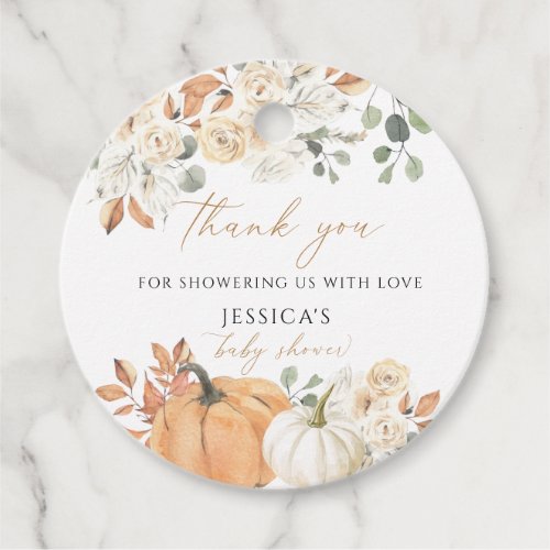 Fall baby shower square favor tag  Thank you tag
