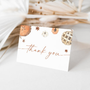Fall Baby Shower Thank You Card, Little Cutie Pie