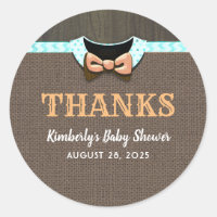 Fall Baby Shower Thanks Classic Round Sticker