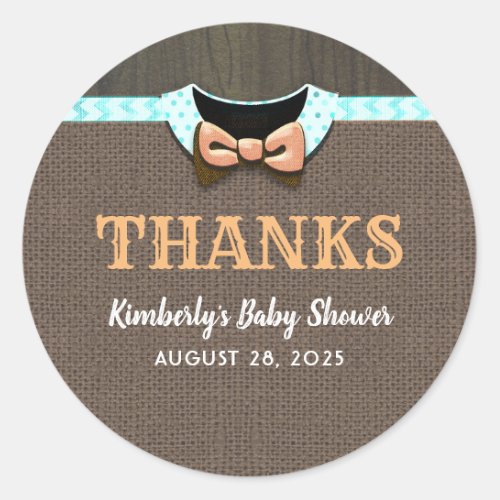 Fall Baby Shower Thanks Classic Round Sticker