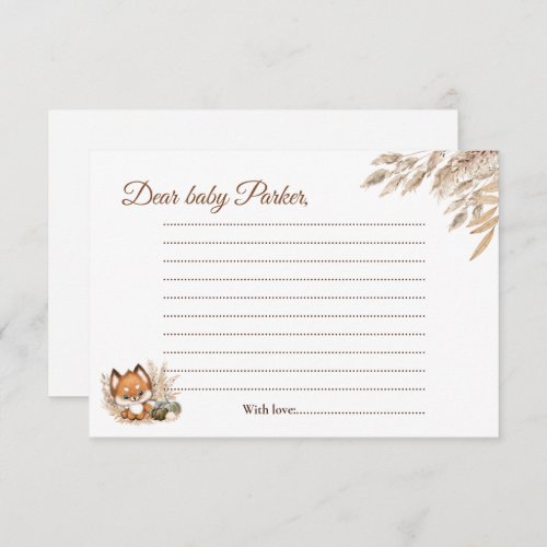 Fall Baby Shower Time Capsule Card