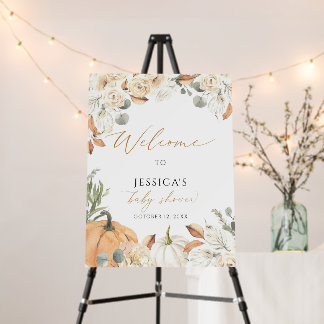 Fall baby shower welcome sign, little pumpkin sign
