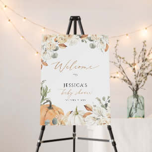 Fall baby shower welcome sign, little pumpkin sign
