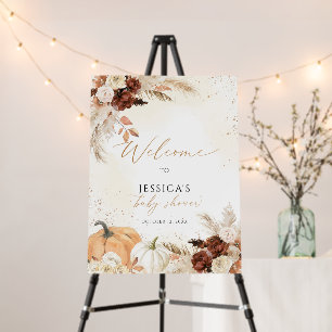 Fall baby shower welcome sign, little pumpkin sign