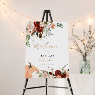 Fall baby shower welcome sign, little pumpkin sign