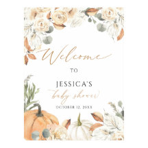 Fall baby shower welcome sign, little pumpkin sign