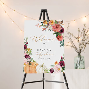 Fall baby shower welcome sign, little pumpkin sign