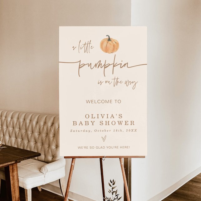 Fall Baby Shower Welcome Sign, Neutral Pumpkin Foam Board (Creator Uploaded)