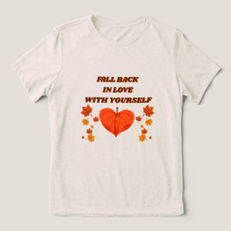 FALL BACK IN LOVE Women's Oatmeal Pumkin heart Tri-Blend Shirt