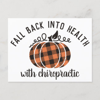 Fall back into health, chiropractic, chiropractic postcard