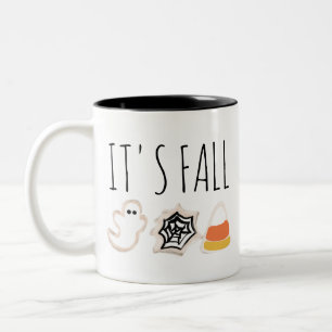 Fall Baker Cookies Ghost Spider Halloween Two-Tone Coffee Mug