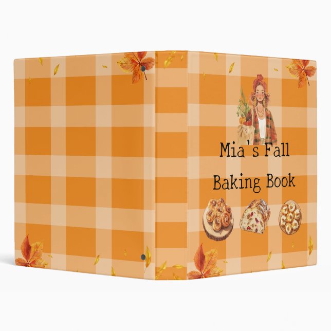 Fall Baking Recipe Book 3 Ring Binder (Background)