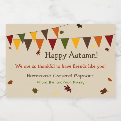 Fall Banner Treat Label