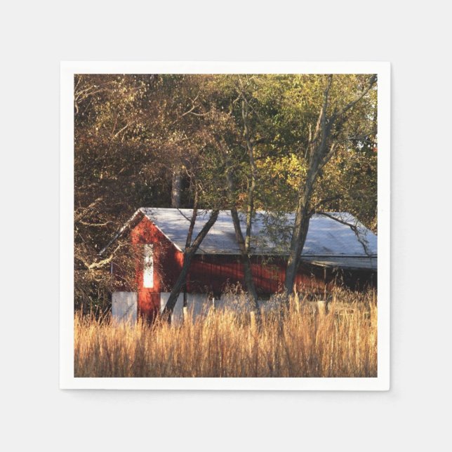 Fall Barn in Central Maryland Napkins (Front)