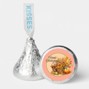 Fall Basket, Flowers, Pumpkins, Maize Thanksgiving Hershey®'s Kisses®